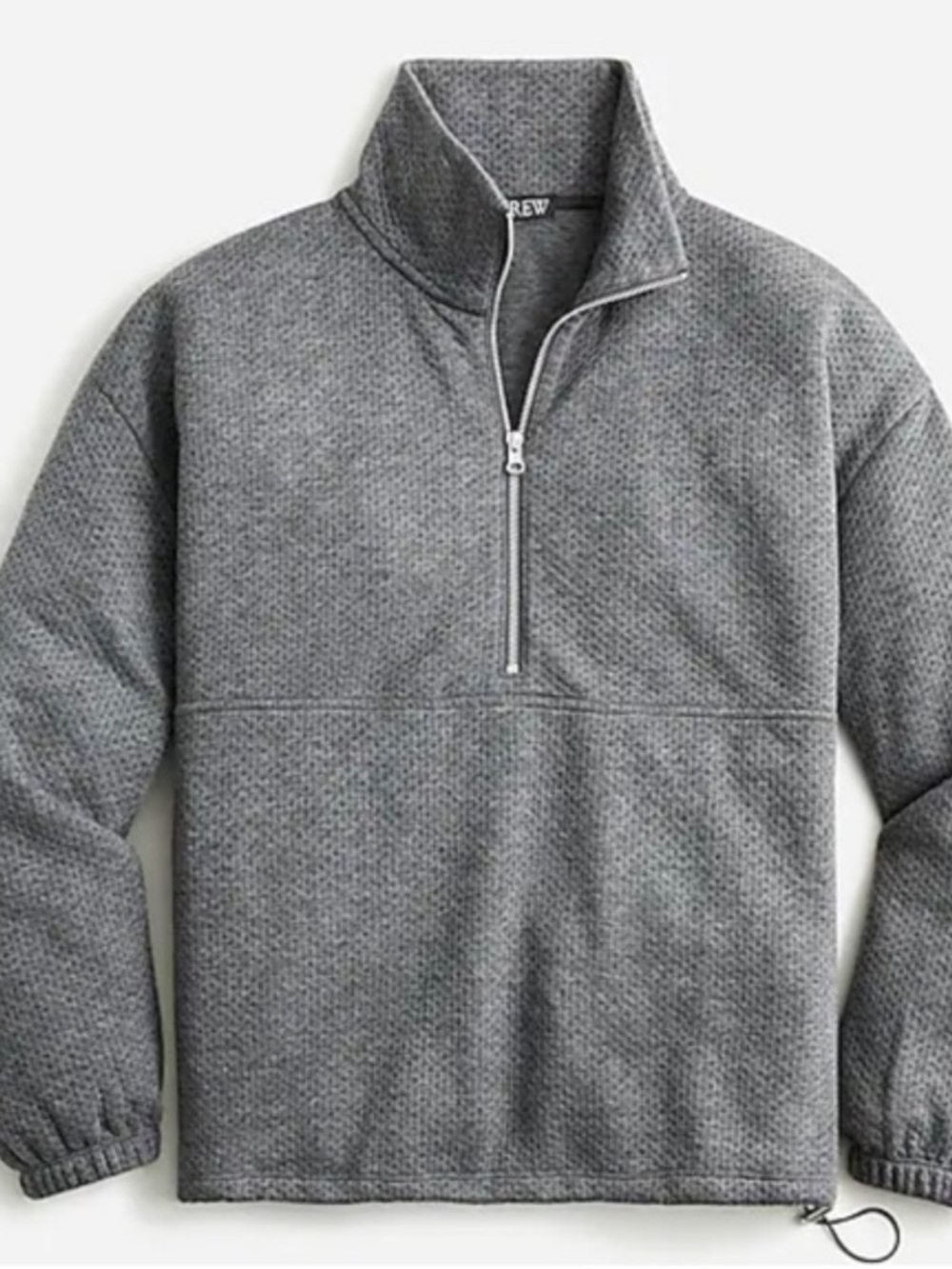 J.Crew Women's Terry Half-Zip Sweatshirt Grey Size XL